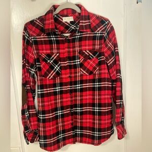Cavalini Red Plaid Button Down Shirt